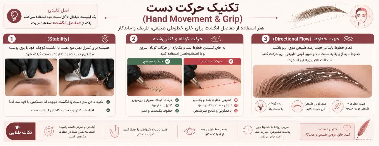 تکنیک حرکت دست (Hand Movement & Grip)